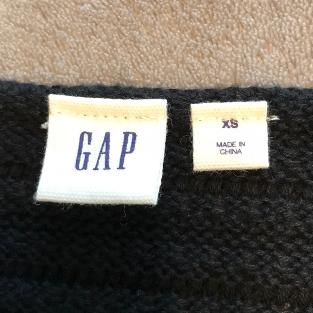 GAP 3/4 Sleeve Black Cotton Sweater - Picture 12 of 13